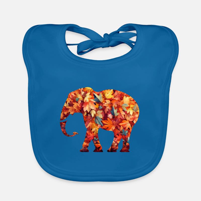 Éléphant dans les feuilles d’automne Bavoir bio Bébé