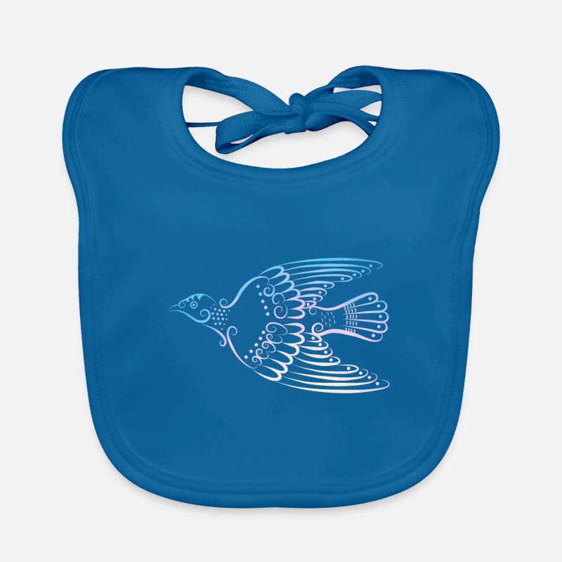 colombe - Bavoir bio Bébé - bleu paon