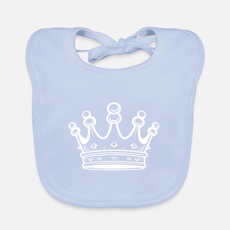 Crown Symbol Silhouette Organic Baby Bibs