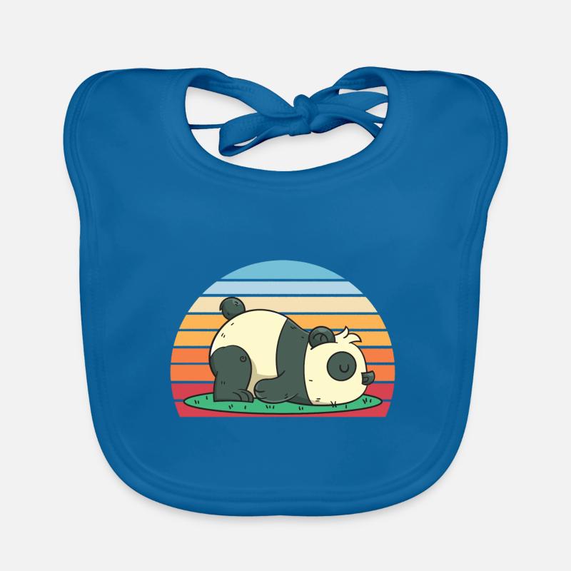 Panda dormant panda cadeau panda - Bavoir bio Bébé - bleu paon