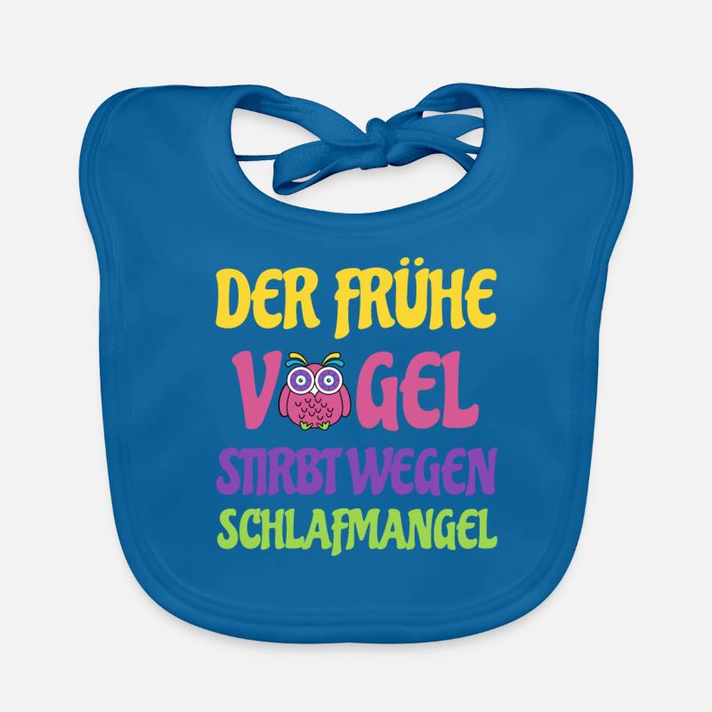 Der Frühe Vogel stirbt wegen Schlafmangel. Eule Baby Bio-Lätzchen