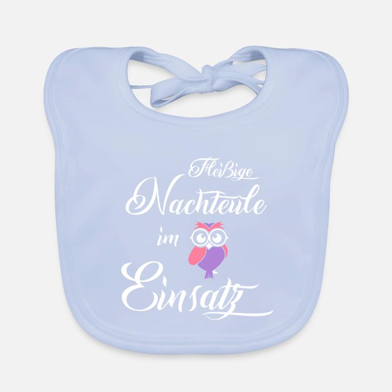 Nachteule im Einsatz, Berufe Geschenk, Eule Lustig Baby Bio-Lätzchen