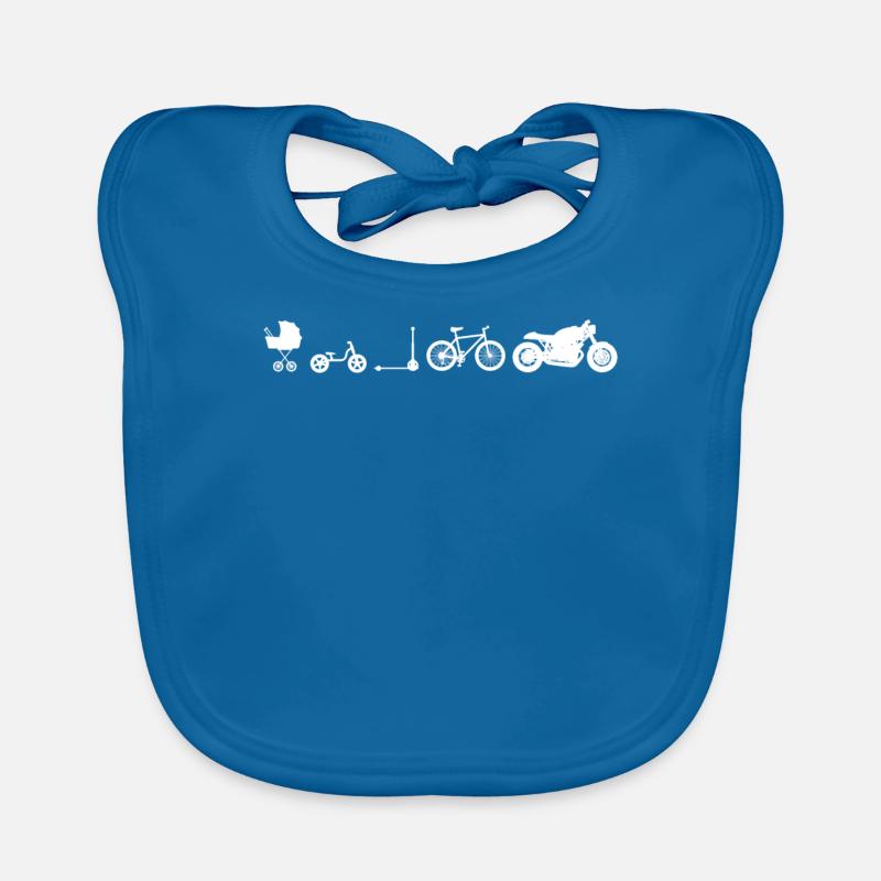 Motorcycle evolution biker gift motorcyclist Organic Baby Bibs