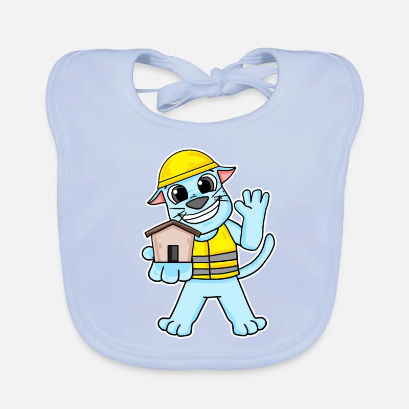 Cadeau de construction de maison de chat constructeur Bavoir bio Bébé