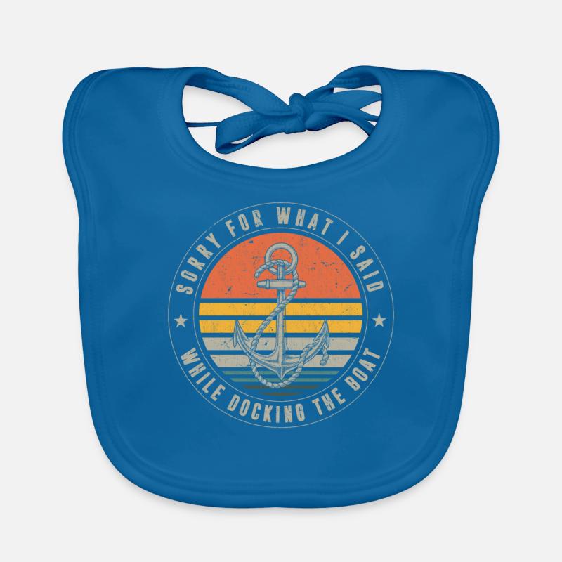 Marin disant, amarrage du bateau, bateau, bateaux, bateau - Bavoir bio Bébé - bleu paon