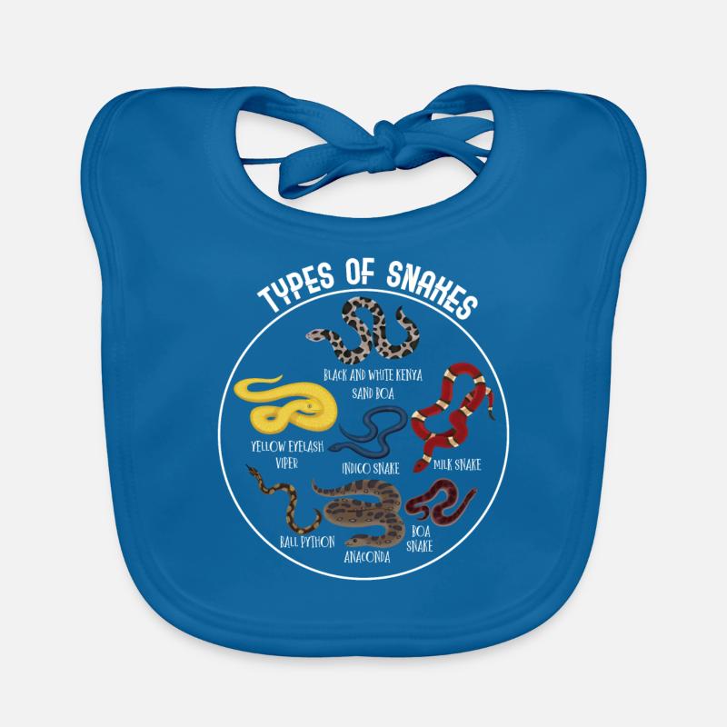 Types de serpents, Serpent, Types de serpents, Cobra - Bavoir bio Bébé - bleu paon