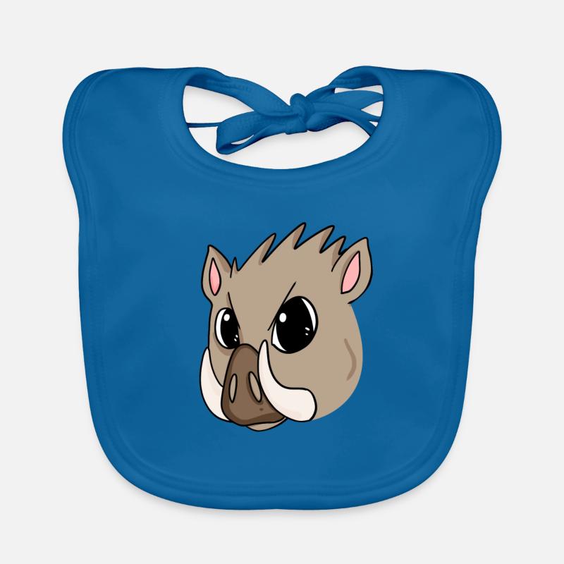 Sanglier - Bavoir bio Bébé - bleu paon