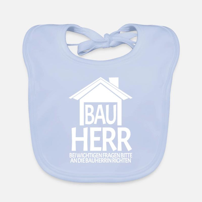 Bauherr Hausbau Baustelle Baby Bio-Lätzchen