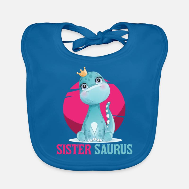 Schwester Saurus, Dinosaurier, Dino, Schwester Baby Bio-Lätzchen