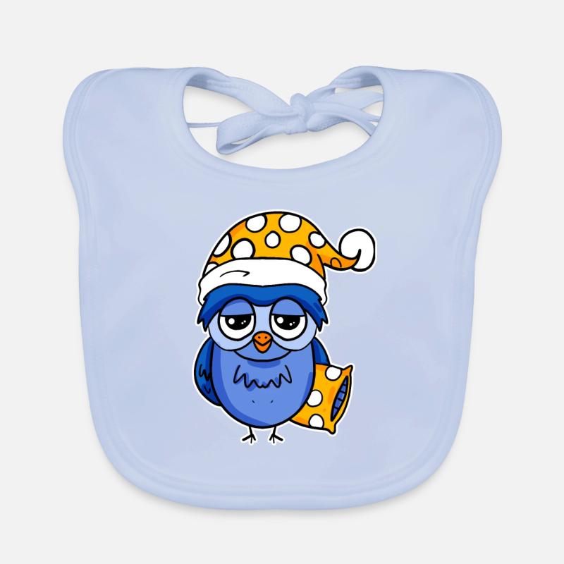 Early riser owl sleeping Organic Baby Bibs