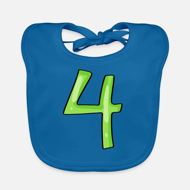 Chiffre 4 Vert Bavoir bio Bébé