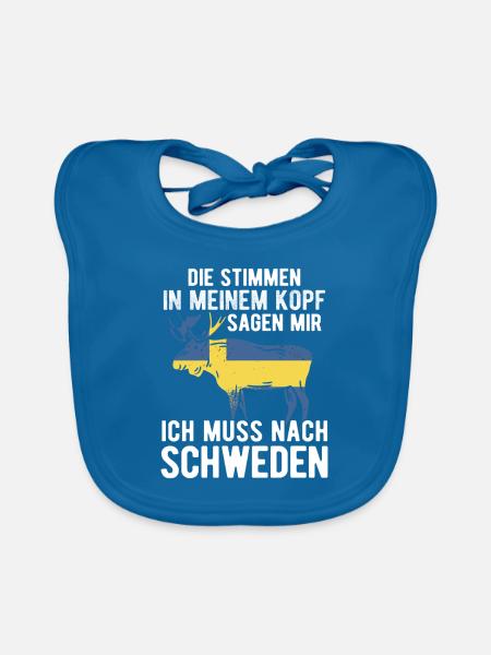 Schweden Skandinavien - Baby Bio-Lätzchen - Pfauenblau