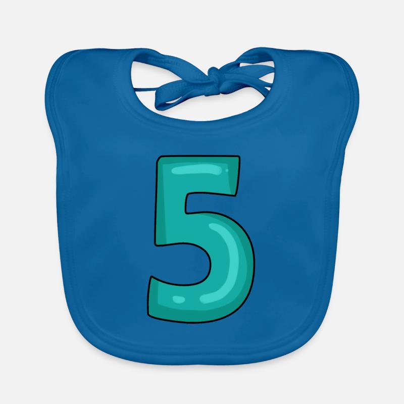 5 - Baby Bio-Lätzchen - Pfauenblau