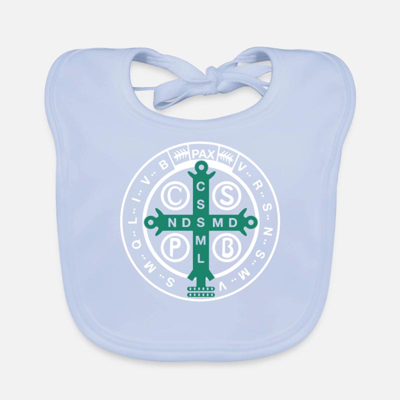 Médaille saint Benoît catholique religieuse Bavoir bio Bébé