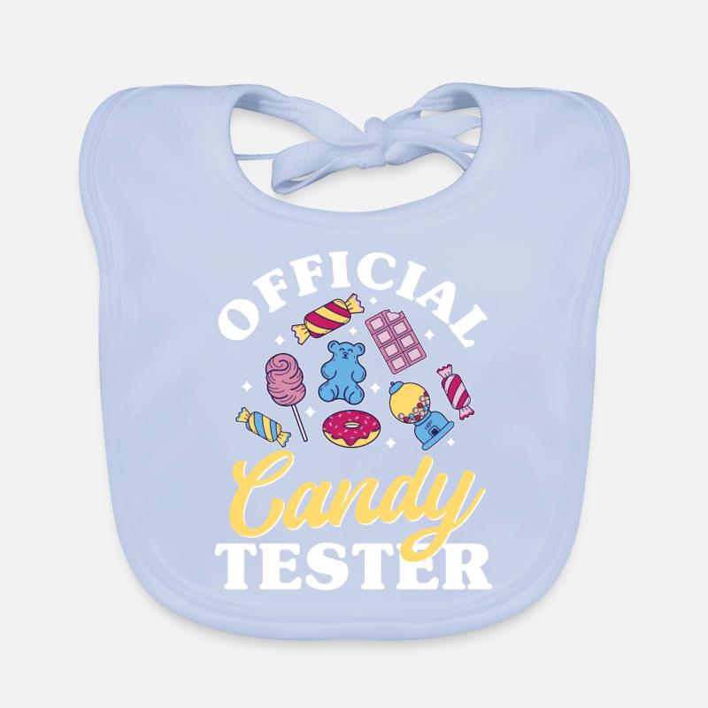 Official candy tester, candy Organic Baby Bibs