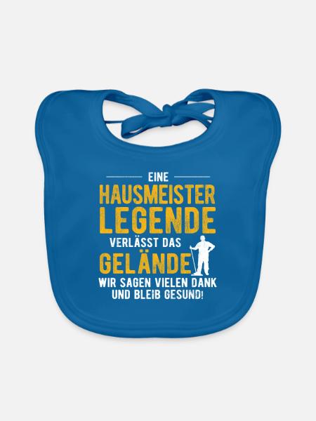 Hausmeister Geschenk - Baby Bio-Lätzchen - Pfauenblau