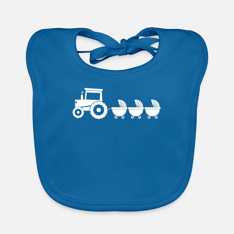 Tracteur avec chariot bébé - triplés Bavoir bio Bébé