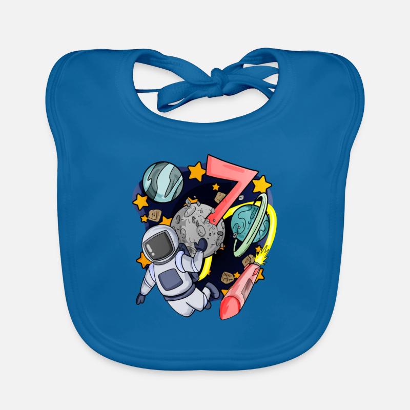 7 birthday boy - 7 years old - I am 7 Organic Baby Bibs