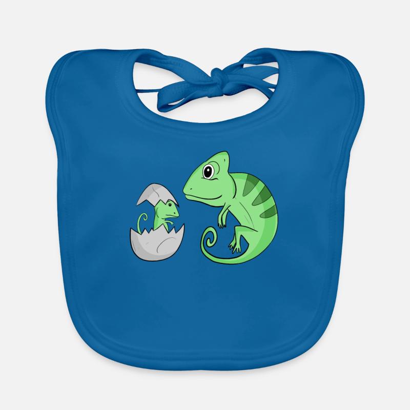 Caméléon avec bébé caméléon Bavoir bio Bébé