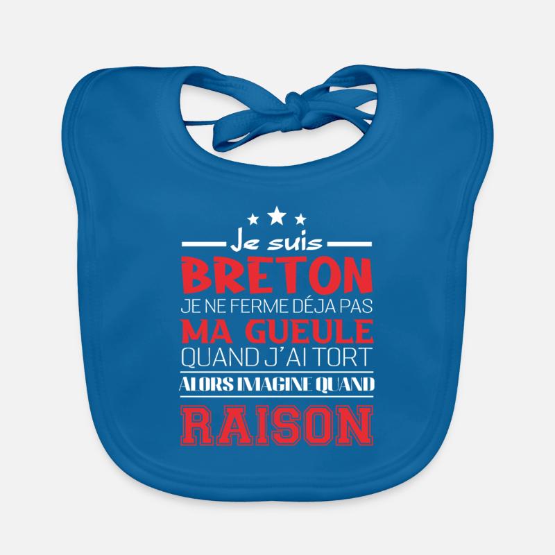 Je suis Breton - Bavoir bio Bébé - bleu paon