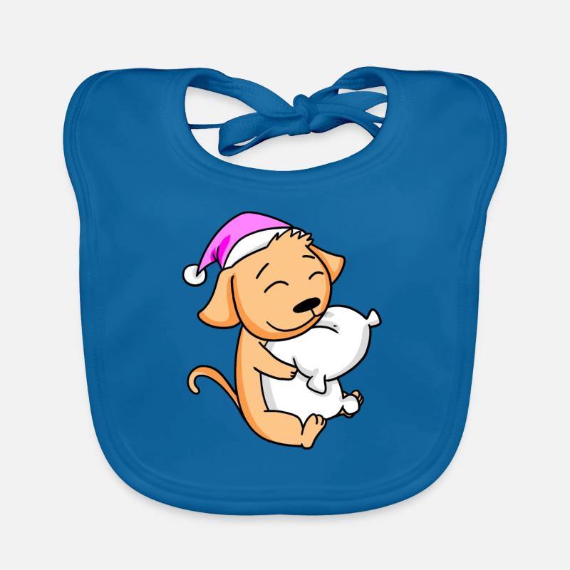 Chien avec oreiller et bonnet de couchage Bavoir bio Bébé