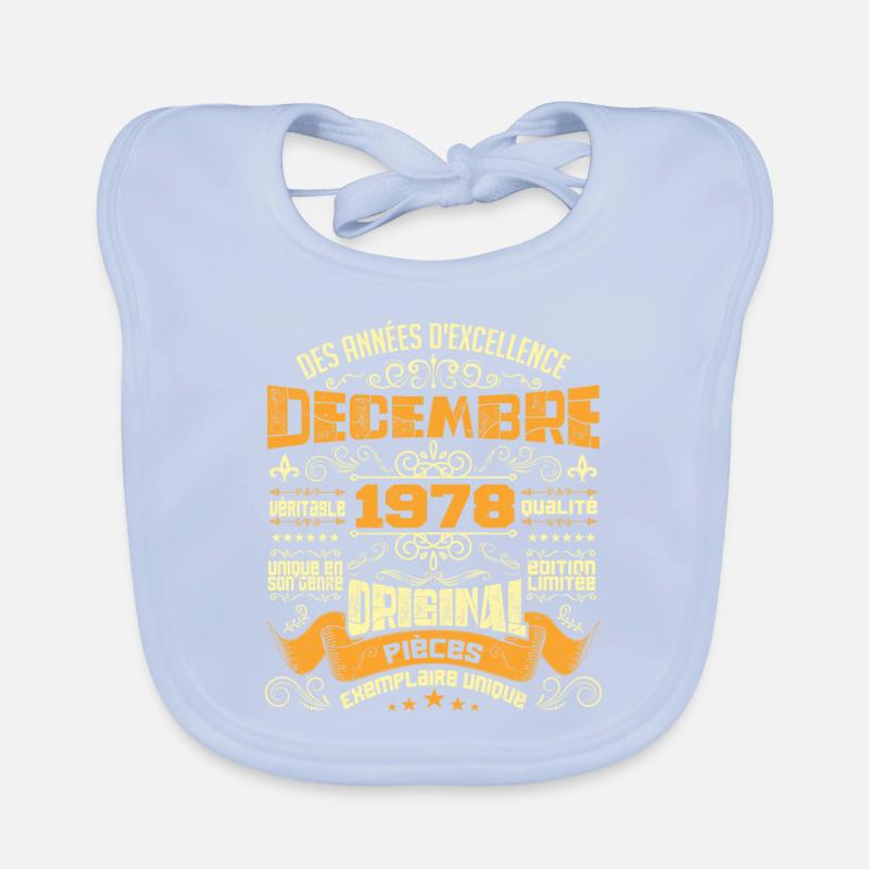MILLÉSIME DÉCEMBRE 1978 ORIGINAL PIÈCES Bavoir bio Bébé