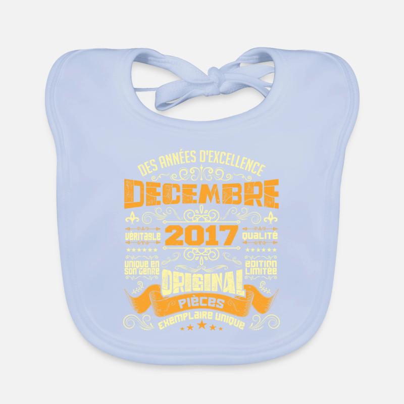 MILLÉSIME DÉCEMBRE 2017 ORIGINAL PIÈCES Bavoir bio Bébé