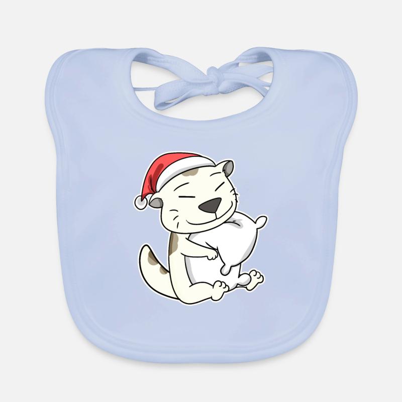 Devon Rex Cat Christmas Sleep Tired Organic Baby Bibs