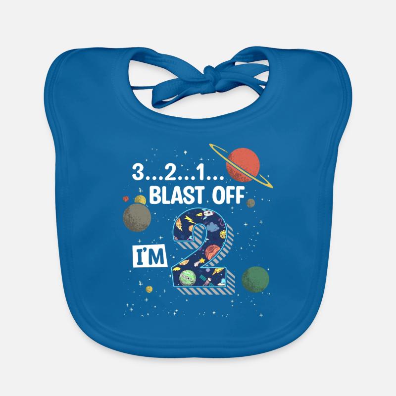 Blast Off J’ai 2 ans, 2ème anniversaire Bavoir bio Bébé