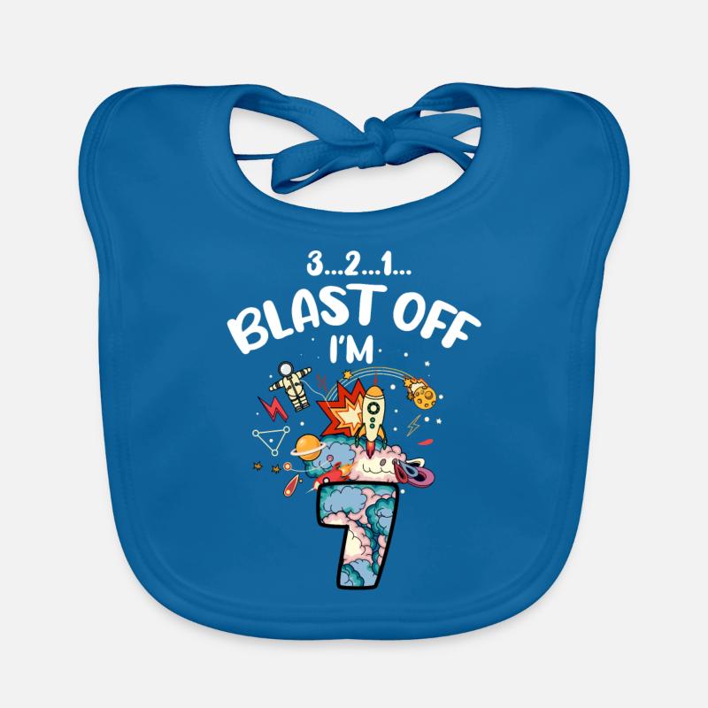 Blast Off J’ai 7 ans, 7ème anniversaire Bavoir bio Bébé