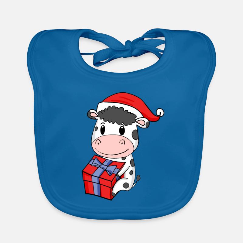 Vache de Noël Bébé avec cadeau Bavoir bio Bébé