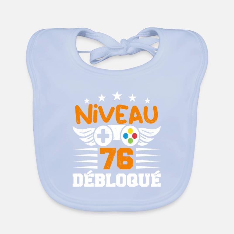 Niveau 76 débloqué - idée cadeau anniversaire Bavoir bio Bébé