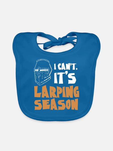 Larp, live-action role-playing game - Organic Baby Bibs - peacock-blue - Front