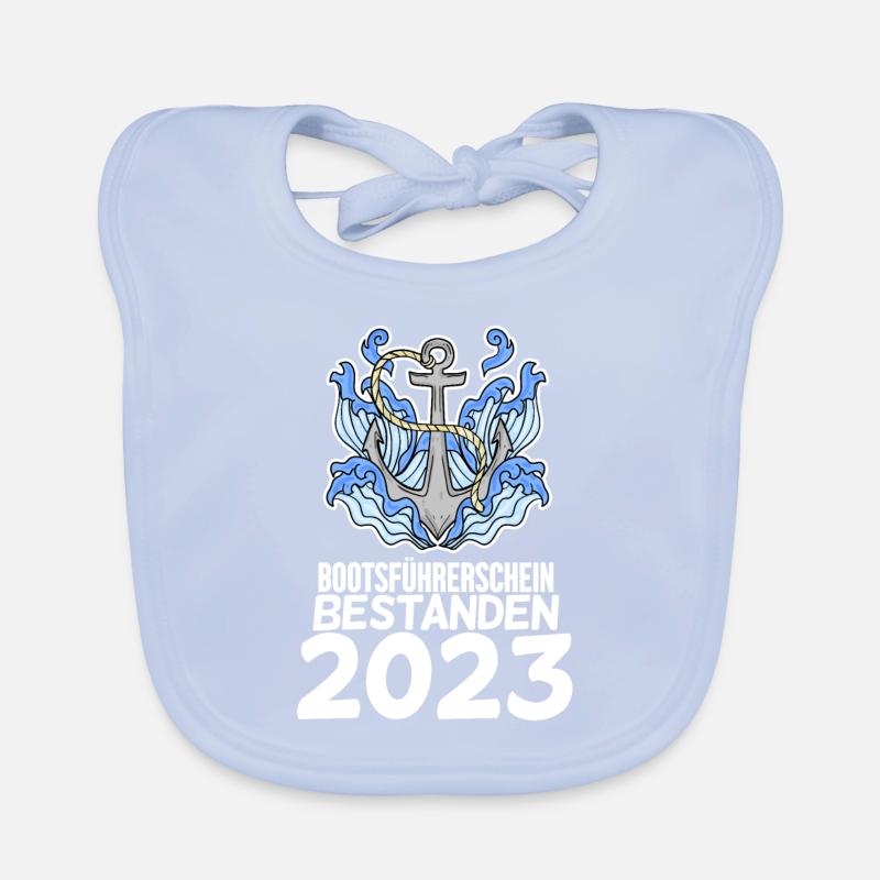 Bootsführerschein 2023 Motorboot Geschenk Baby Bio-Lätzchen