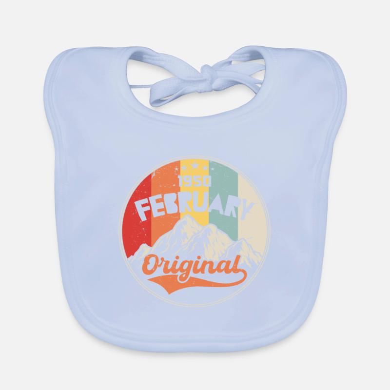 February Born in 1950| Birthday gift Organic Baby Bibs