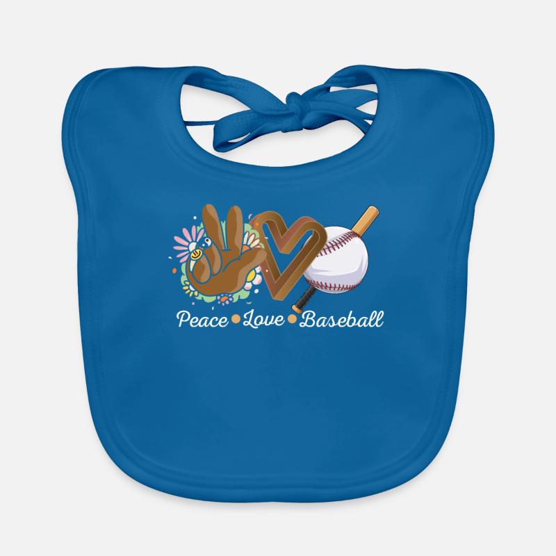 Mädchen Frieden Liebe Baseball Baby Bio-Lätzchen