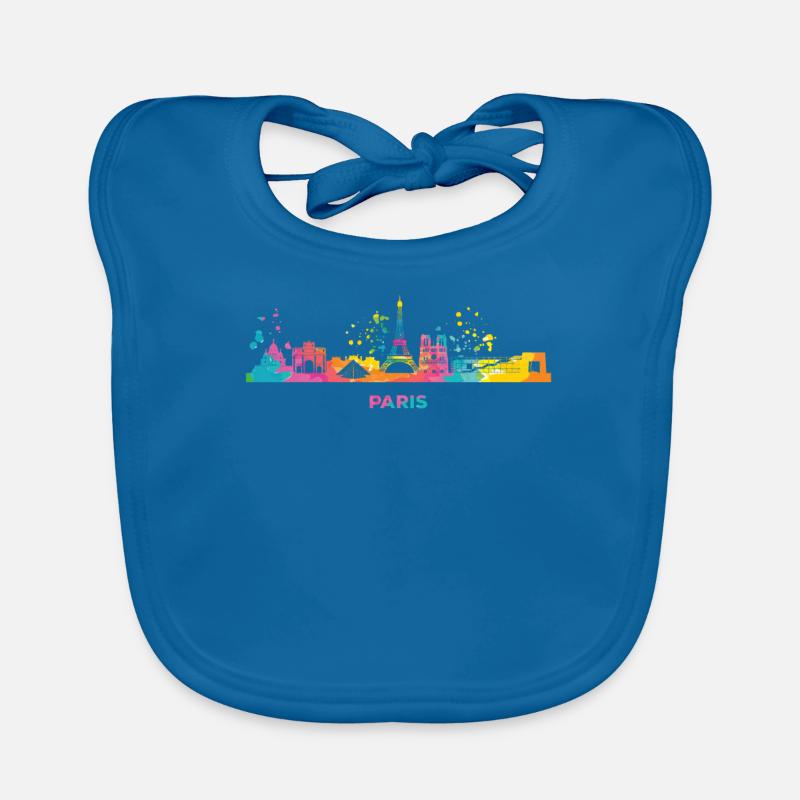 Pariser Skyline Paris - Baby Bio-Lätzchen - Pfauenblau