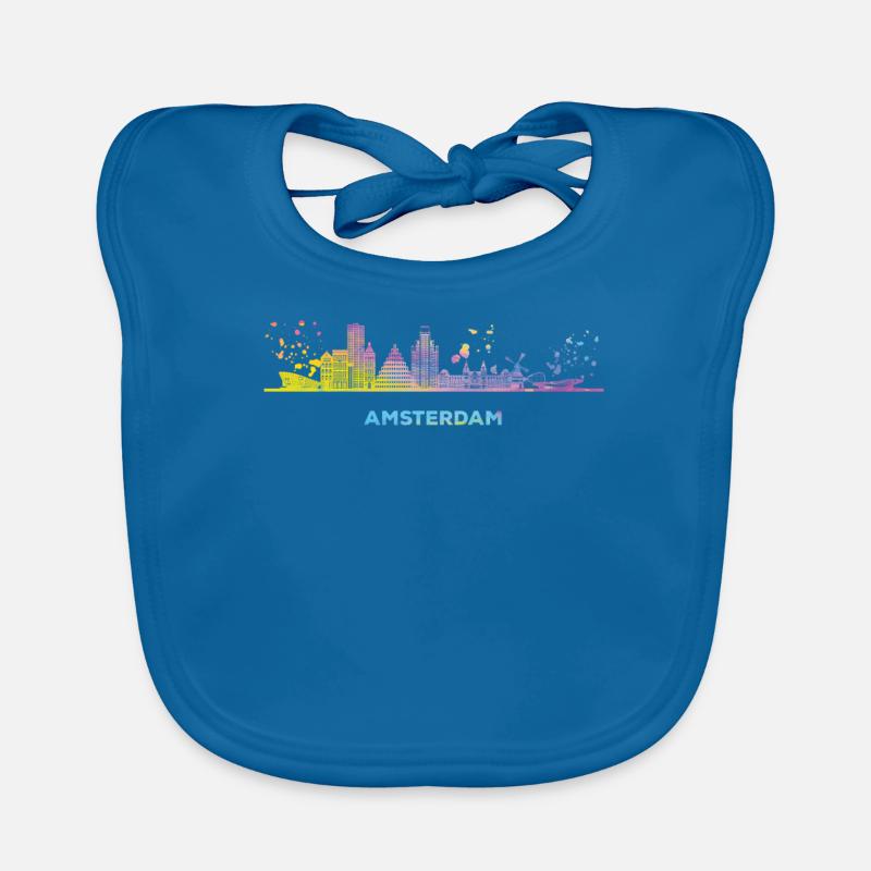 Amsterdam Skyline Amsterdam Baby Bio-Lätzchen