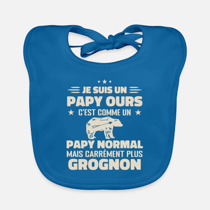 Je suis un papy ours comme un papy normal cadeau Bavoir bio Bébé