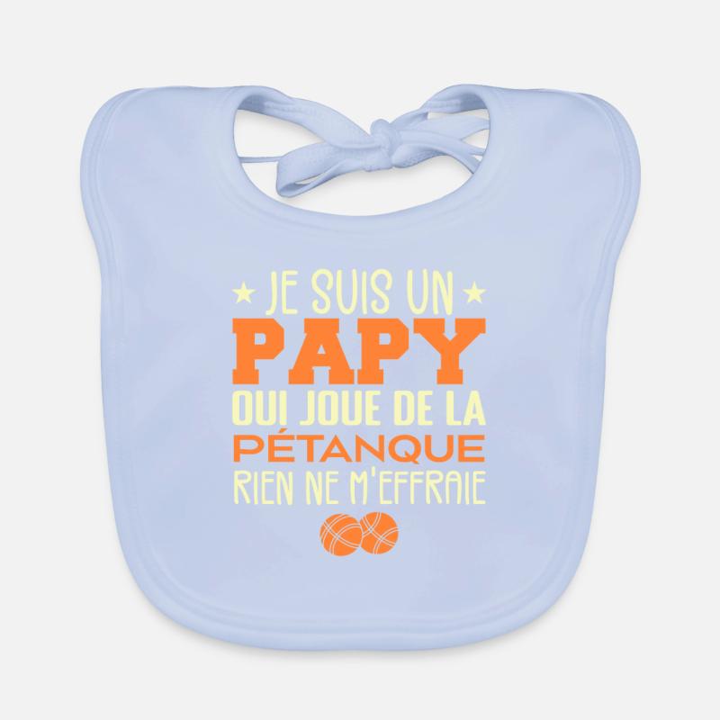 Papy Pétanque Cadeau Pétanque Citations Bavoir bio Bébé