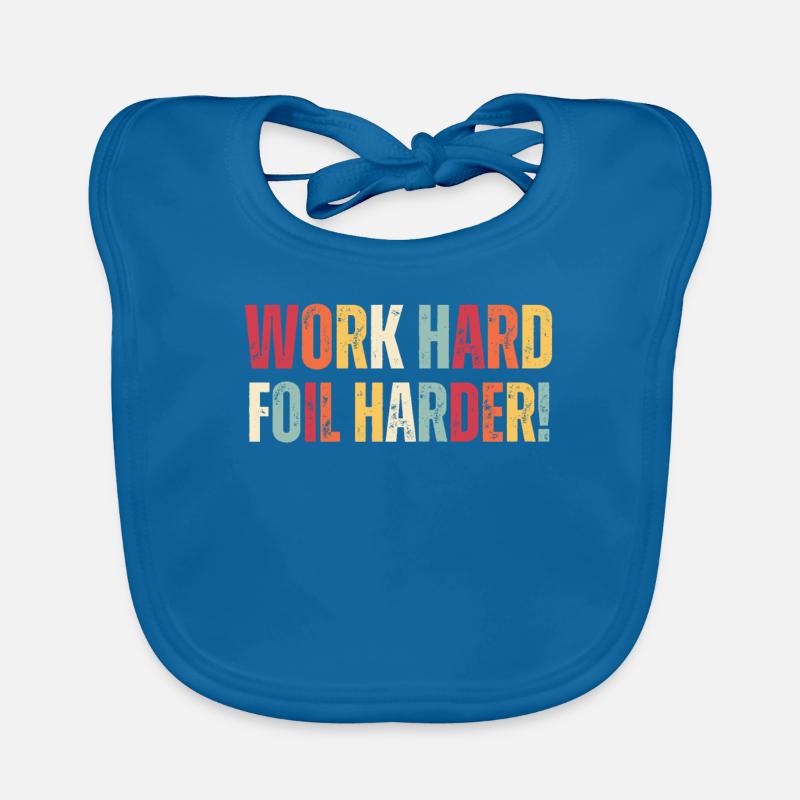 Work Hard Foil Harder Wing Foil Wingsurf Baby Bio-Lätzchen
