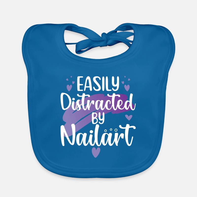 Easily distracted by nail art Nail Tech Organic Baby Bibs