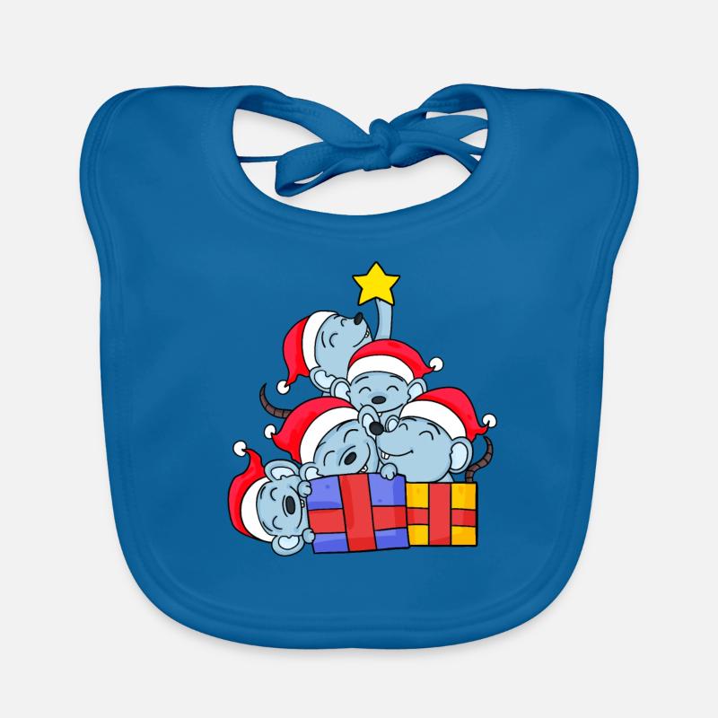 Mouse Tree Christmas Christmas Tree Organic Baby Bibs