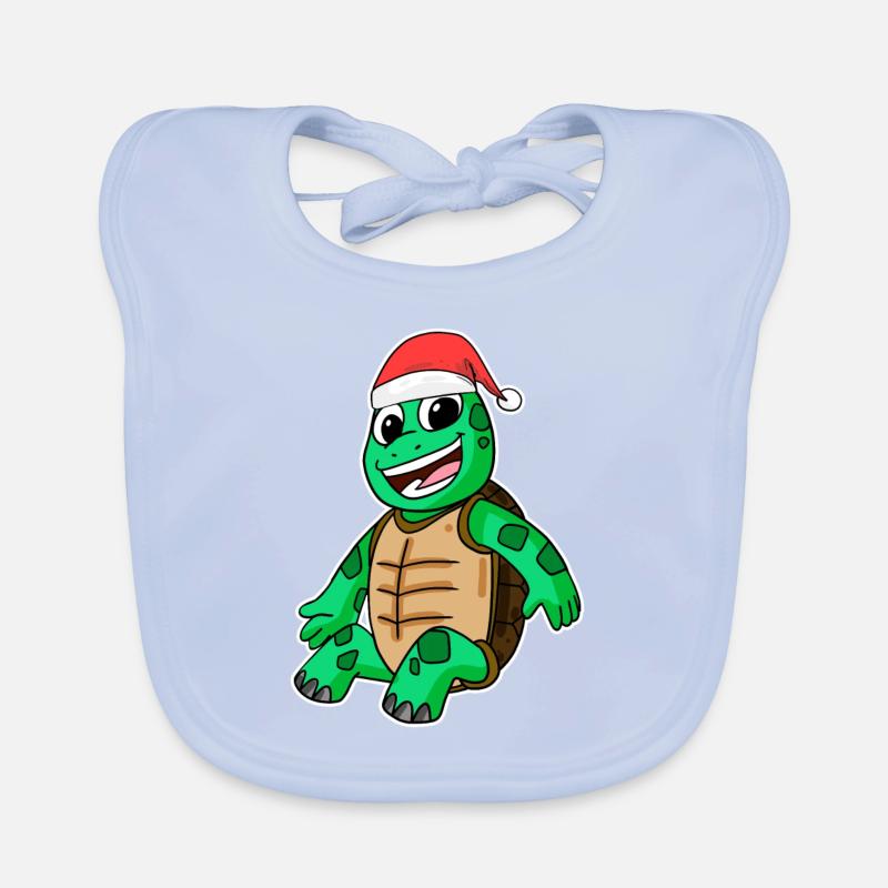 Turtle Christmas Organic Baby Bibs