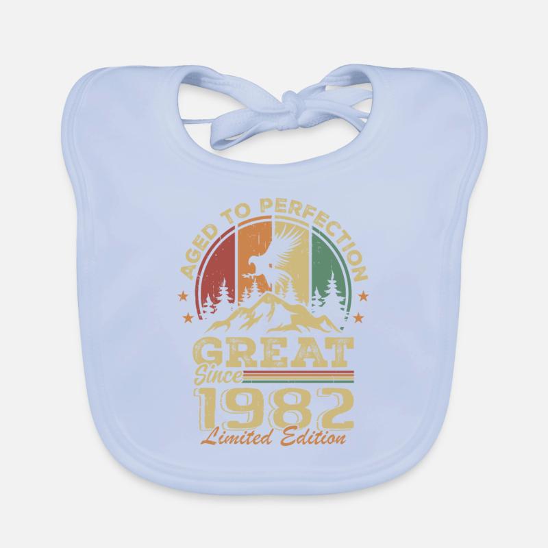 Vintage 1982 Birthday - 1982 Retro Gift Idea Organic Baby Bibs