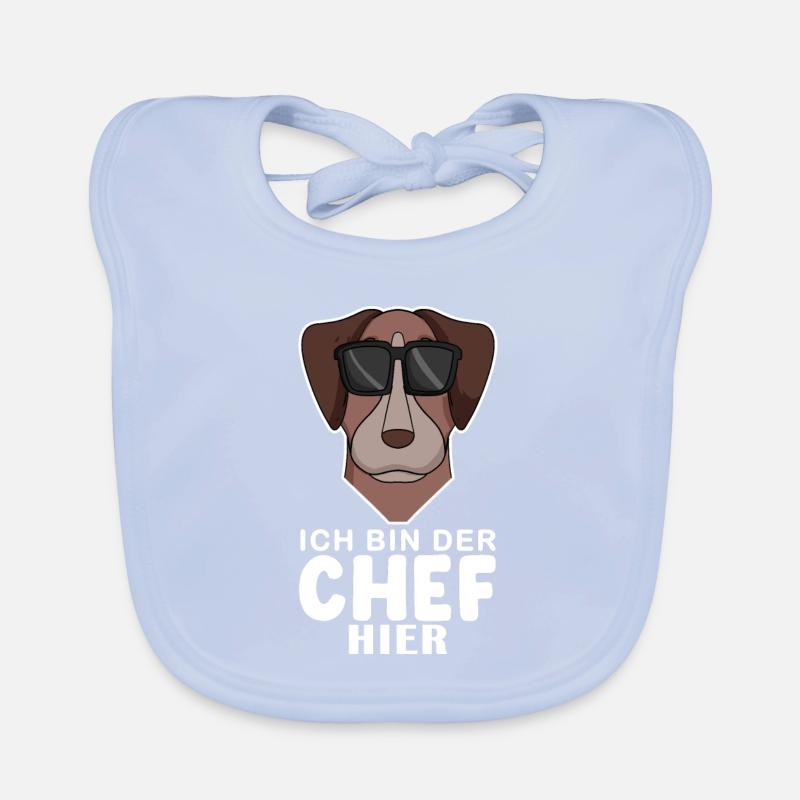 Chef Spruch Anführer Hund Pointer Motiv Baby Bio-Lätzchen