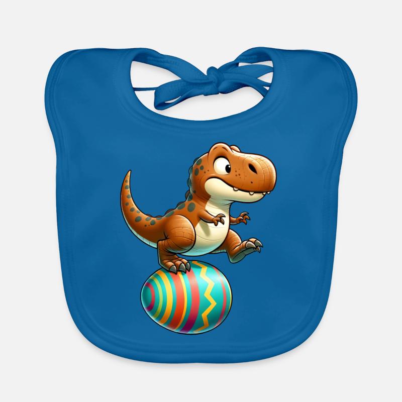 Dancing T-Rex, Easter Eggshell Fun Organic Baby Bibs