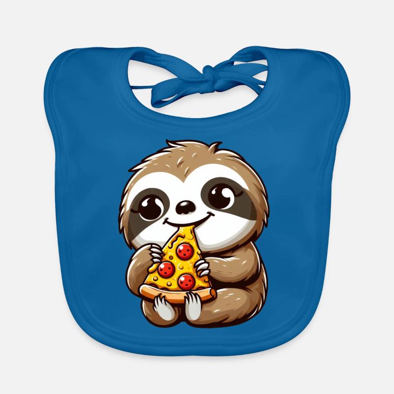Faultier Pizza Käsepizza Cartoon Baby Bio-Lätzchen
