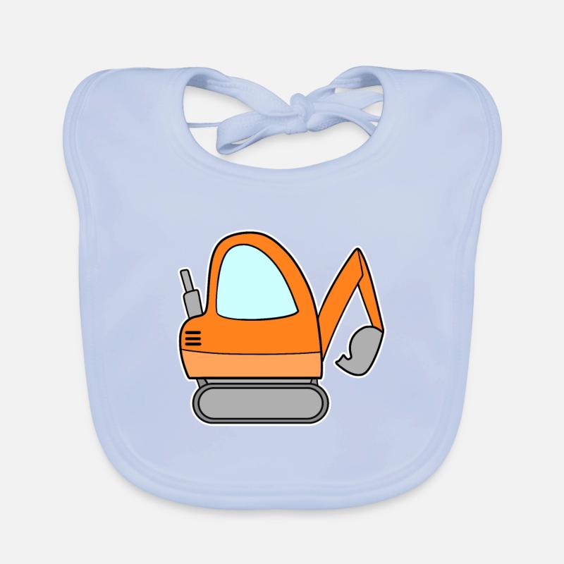 Bagger Baustelle Baggerfahrer Baby Bio-Lätzchen