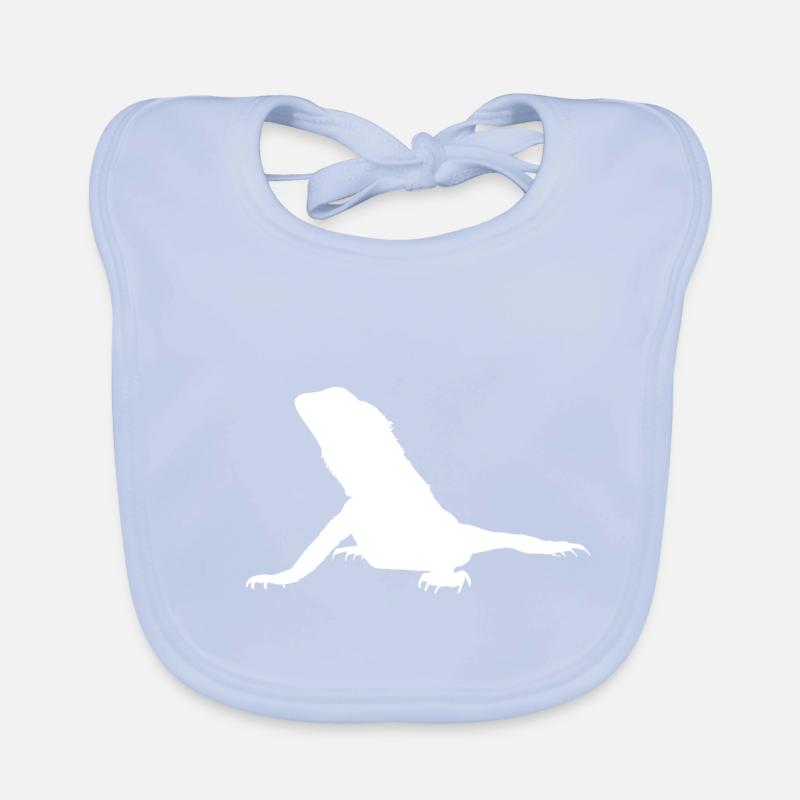 Bearded Dragon Agame white gift idea Organic Baby Bibs